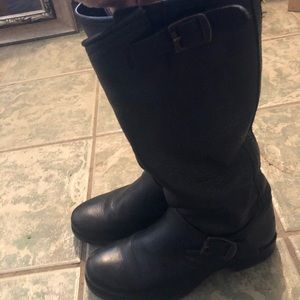 Frye’s Women’s Black Leather Moto/Engineer Boots